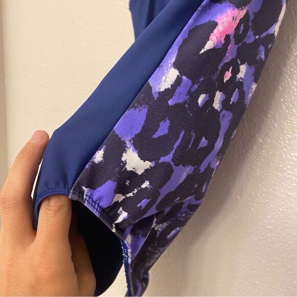 Destira elite gymnastics tank blue sleeveless animal print leotard large child L - Picture 3 of 7